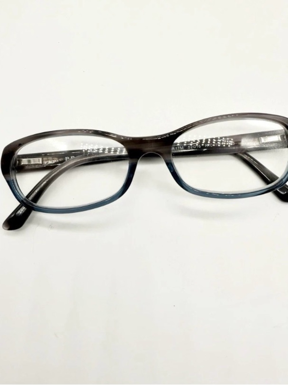 Prada ryo-101 Oval Blue Grey Tortoise Shell Full Rim Glasses Frames Vintage Y2K